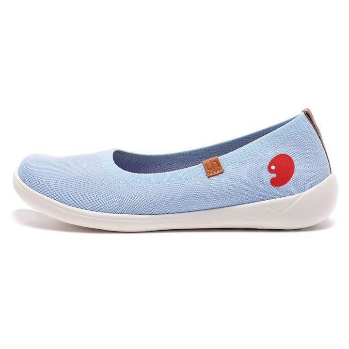 UIN Footwear Women Valencia Knitted Light Blue Canvas loafers