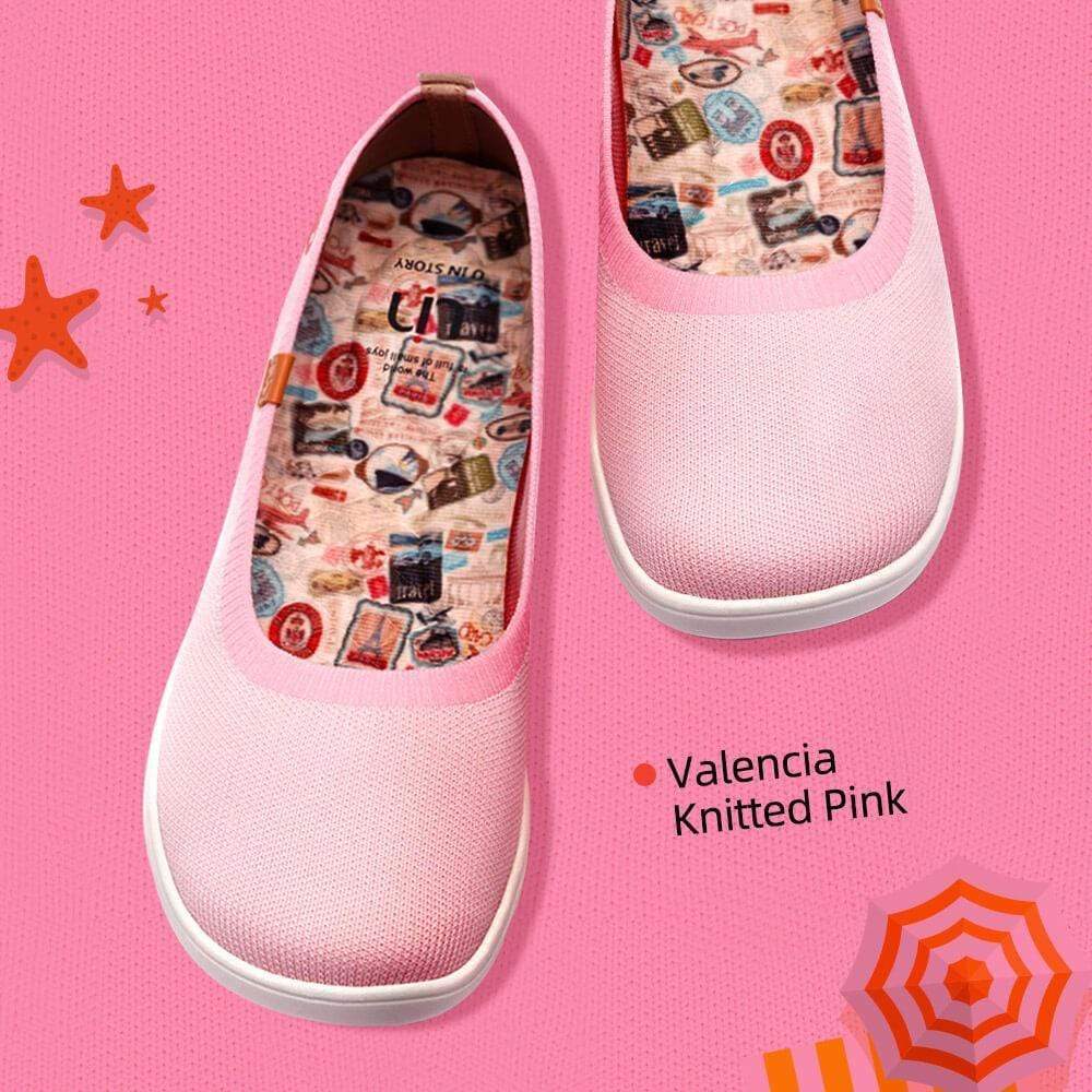 UIN Footwear Women Valencia Knitted Pink Canvas loafers