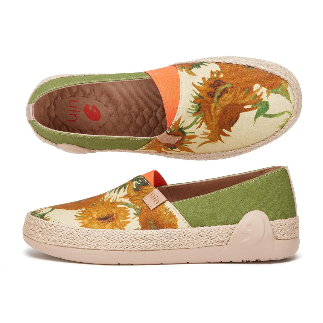 UIN Footwear Women Van Gogh Sunflowers Marbella I Women Canvas loafers