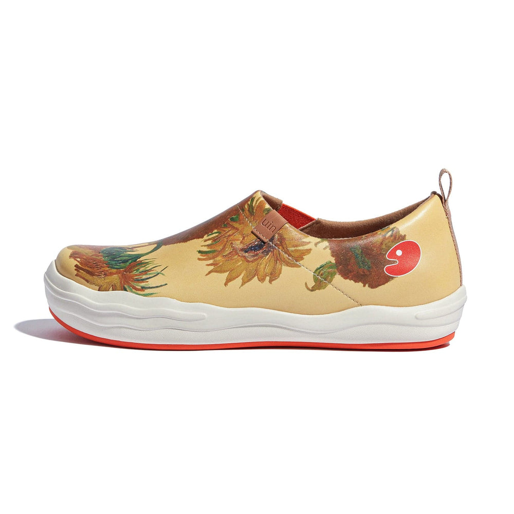 UIN Footwear Women Van Gogh Sunflowers Toledo VIII Women Canvas loafers