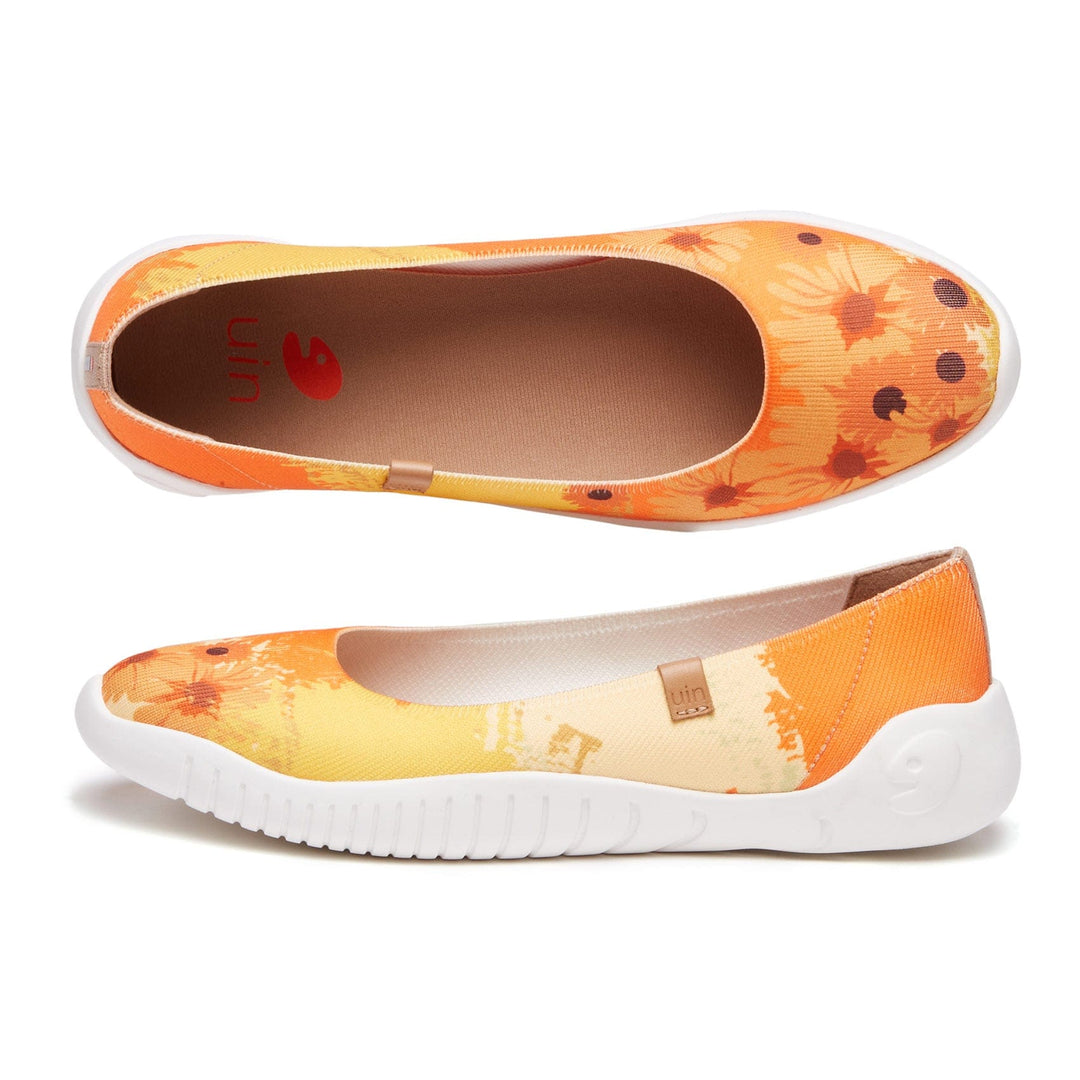 UIN Footwear Women Van Gogh Sunflowers V2 Minorca Women Canvas loafers