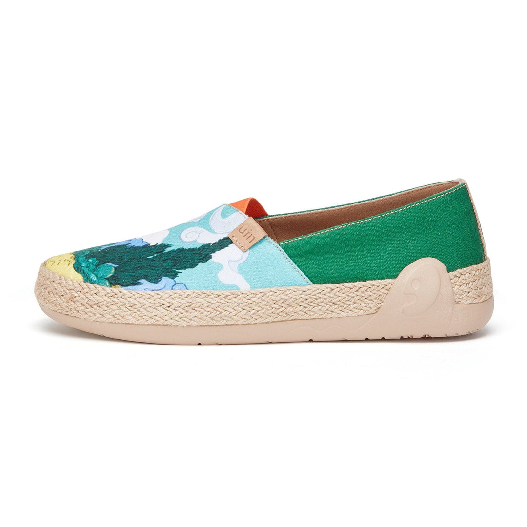 UIN Footwear Women Van Gogh Wheatfield with Cypresses Marbella I Women Canvas loafers