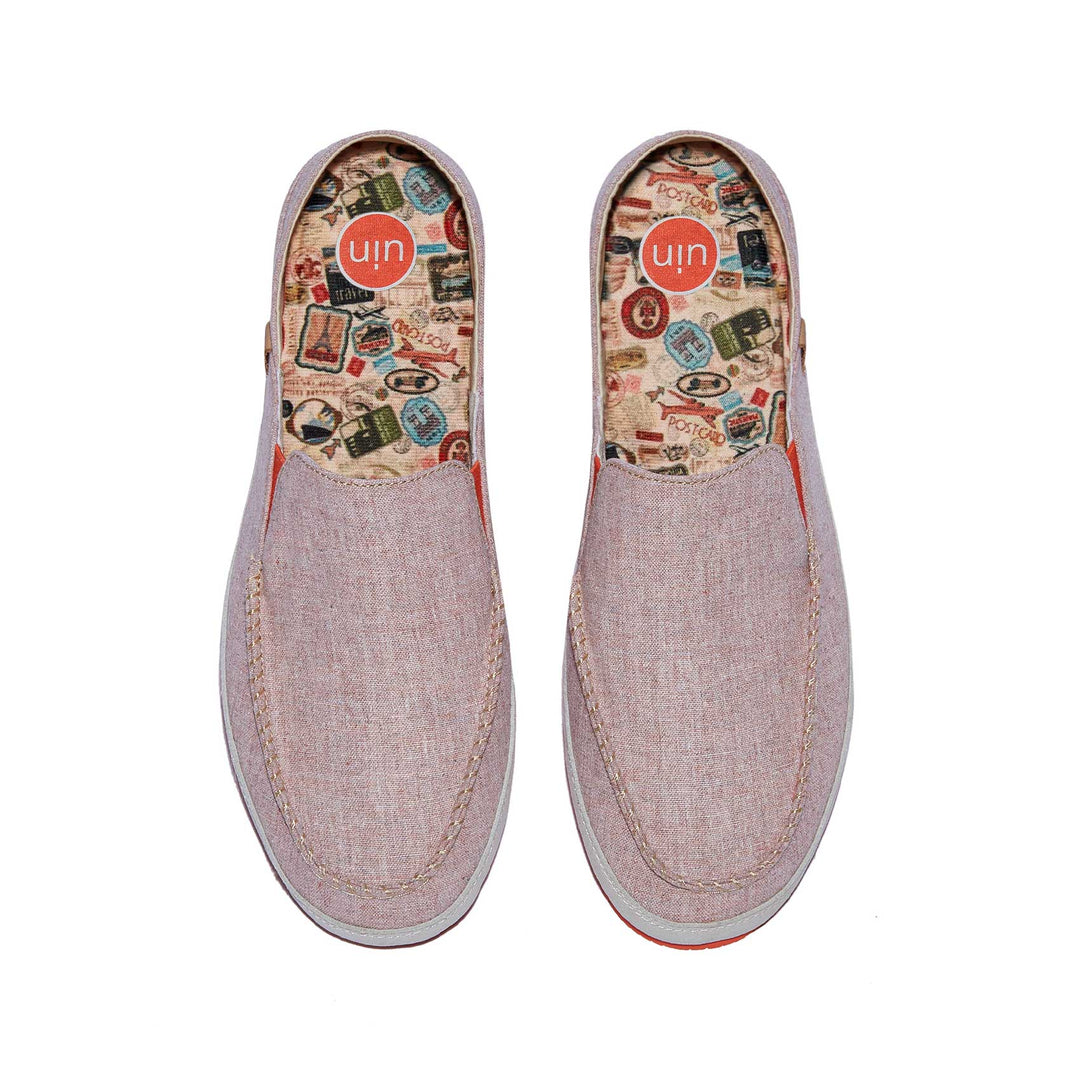 UIN Footwear Women White Peach Formentera II Women Canvas loafers