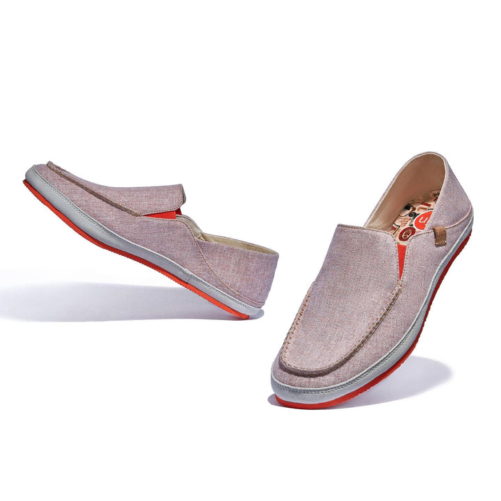 UIN Footwear Women White Peach Formentera II Women Canvas loafers