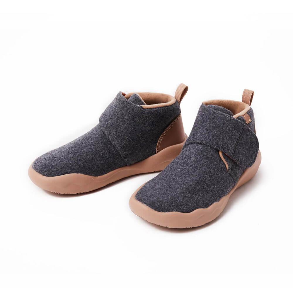 UIN Footwear Kid Bilbao Deep Grey Wool Boots Kid Canvas loafers