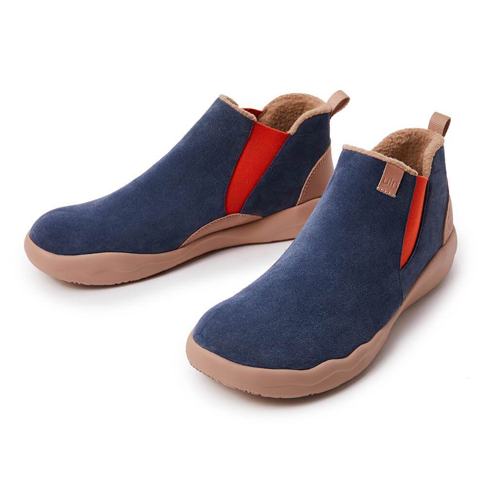 Granada Deep Blue Cow Suede Boots Kid Kid UIN