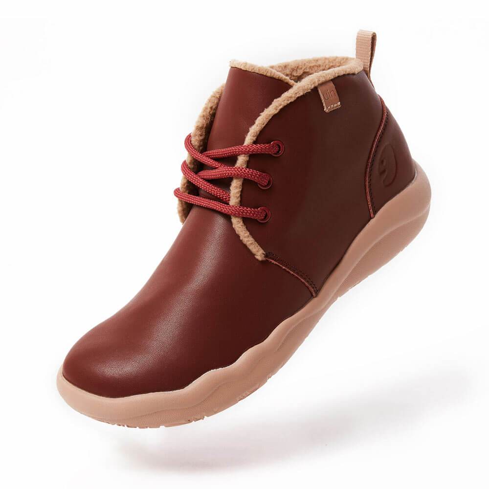 Bilbao Burgundy Split Leather Lace-up Boots Men Men UIN