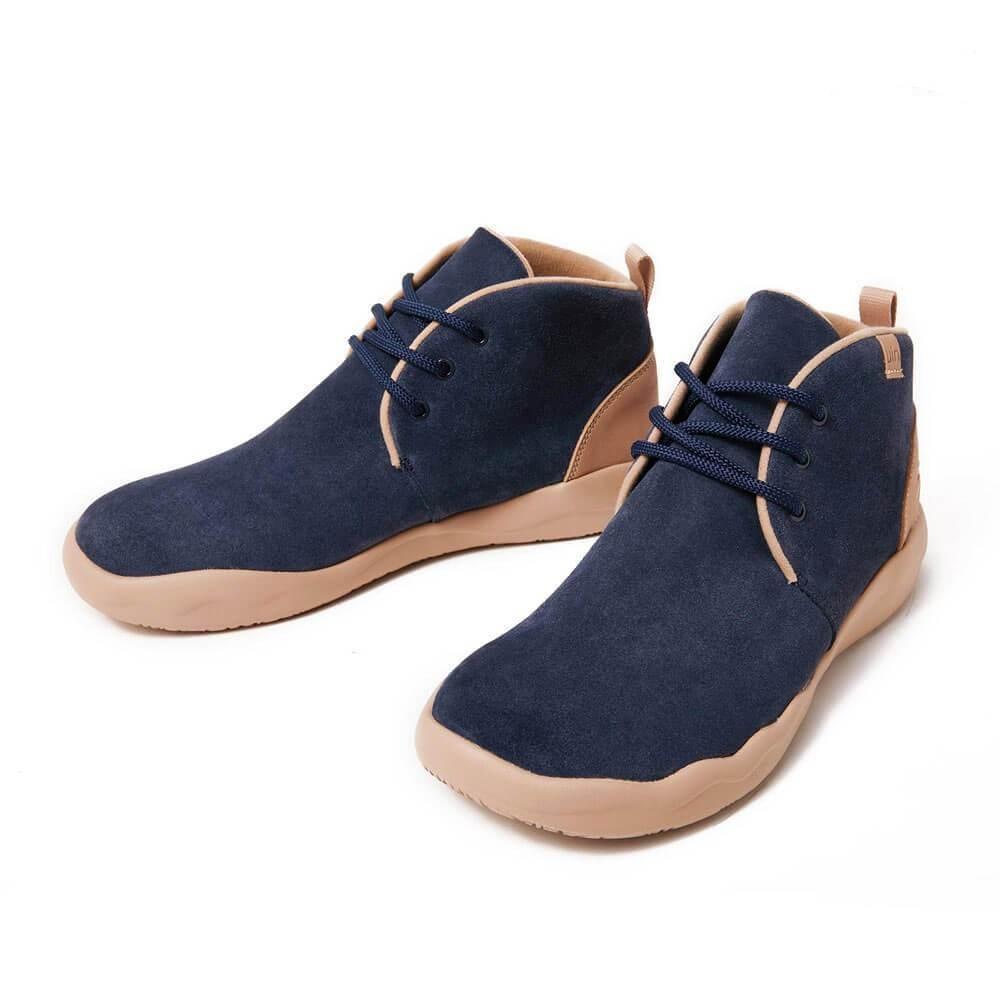 Bilbao Deep Blue Cow Suede Lace-up Boots Men Men UIN