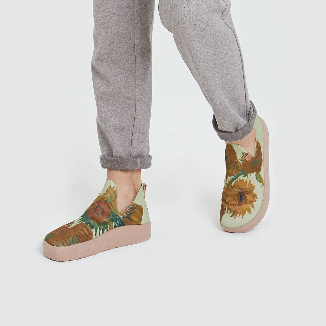 UIN Footwear Men Van Gogh Sunflowers Fuerteventura Men Canvas loafers