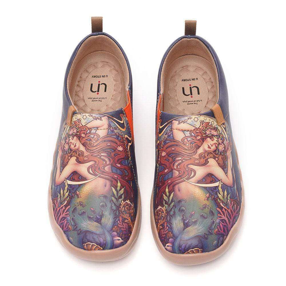 THE LITTLE MERMAID Art Microfiber Leather Shoes for Ladies Women UIN