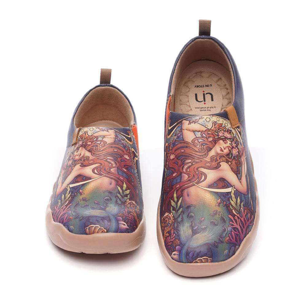 THE LITTLE MERMAID Art Microfiber Leather Shoes for Ladies Women UIN