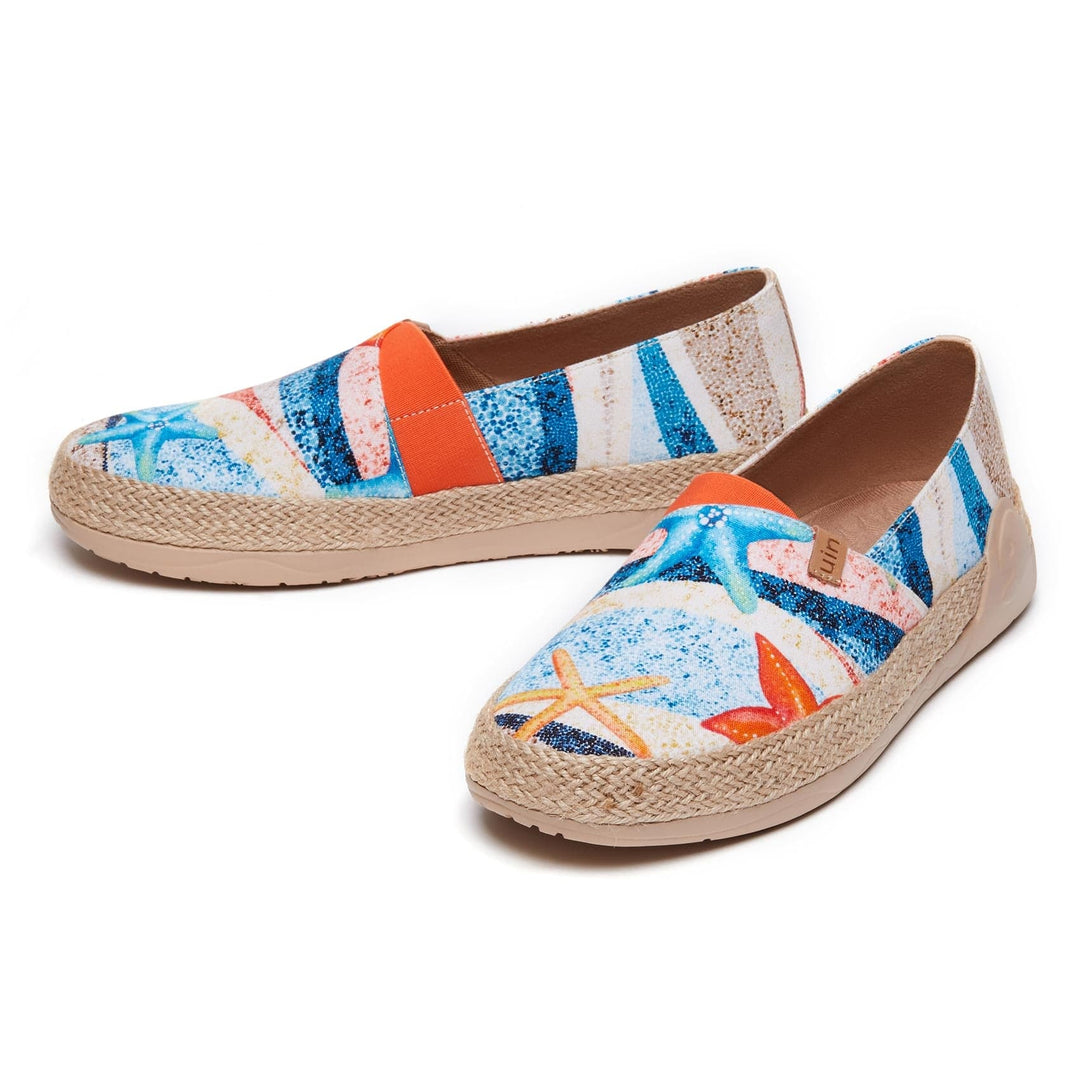 UIN Footwear Women Vivid Starfish Marbella I Women Canvas loafers